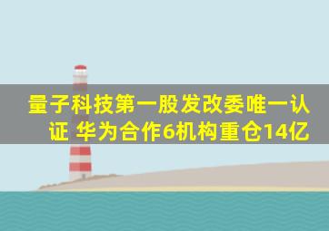 量子科技第一股发改委唯一认证 华为合作6机构重仓14亿